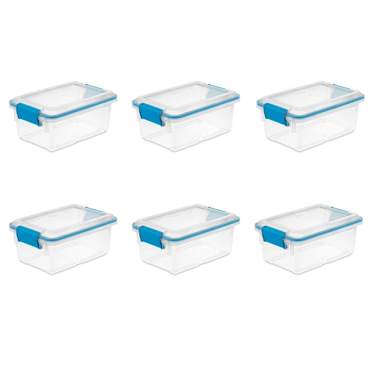 7.5 Quart Clear Plastic Storage Box with Lid (6 Pack) Q88815