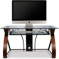 Curved Wood Computer Desk with Keyboard Tray N30817