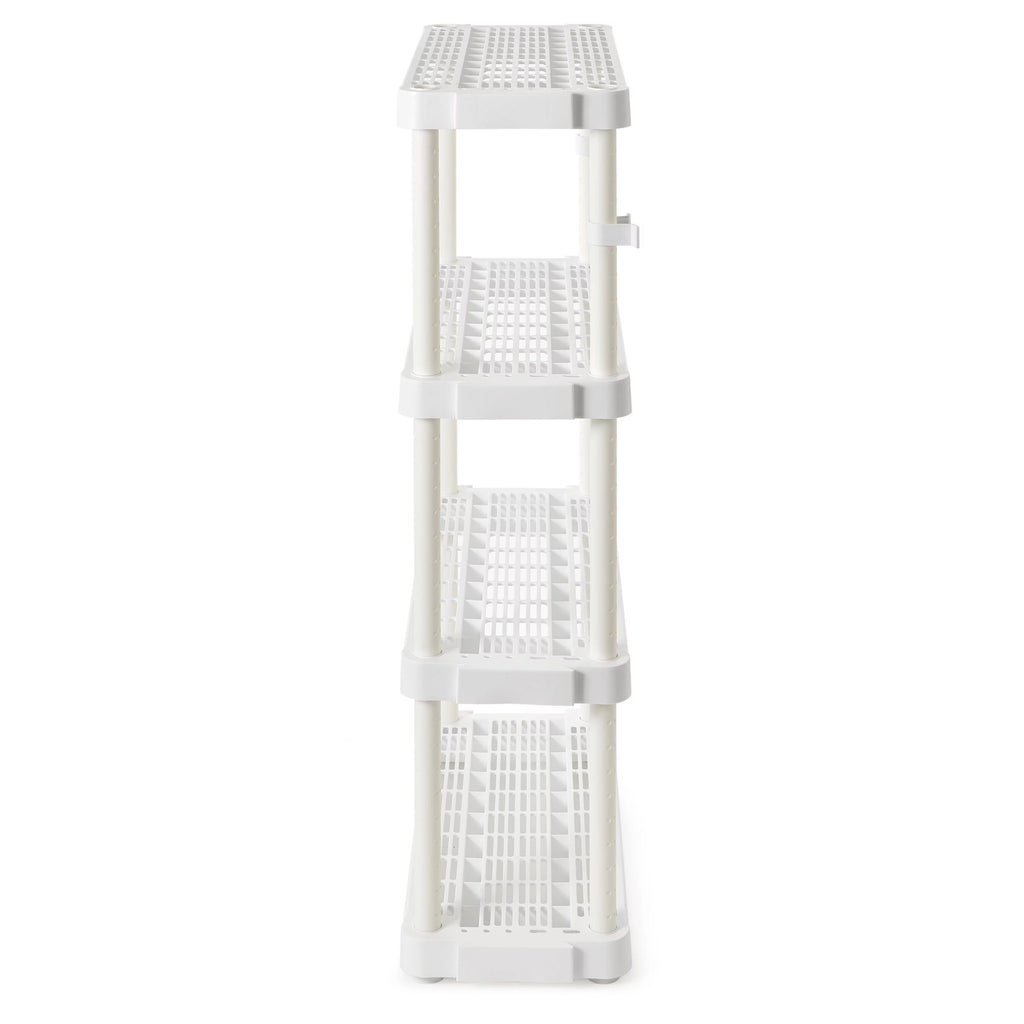 White 4 Shelf Adjustable Height Storage Unit (2 Pack) N86692