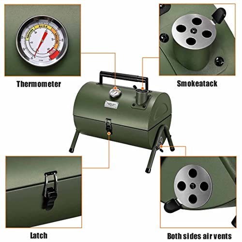 Adjustable Portable Charcoal Grill Metal Small BBQ Smoker P51896