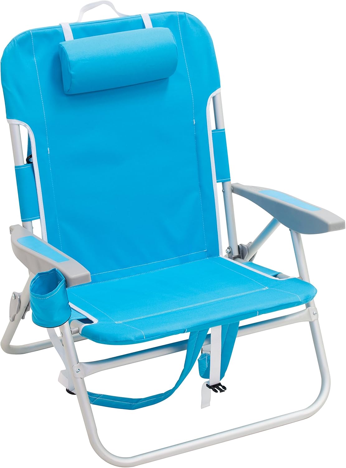Turquoise & Light Blue Folding Backpack Beach Chair P4436