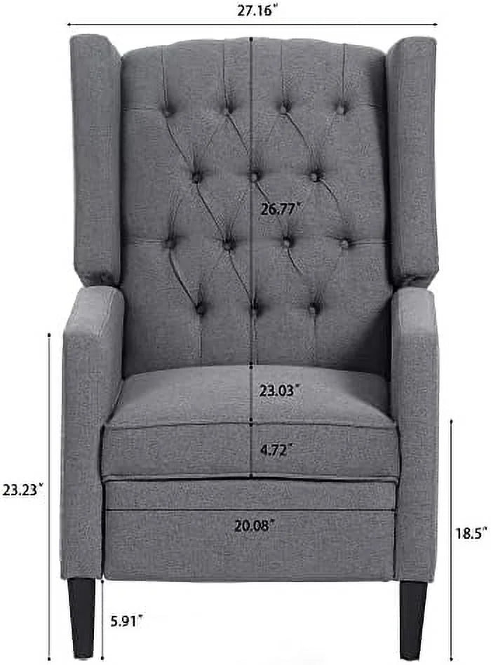Beige Fabric Push Back Recliner Chair L845487
