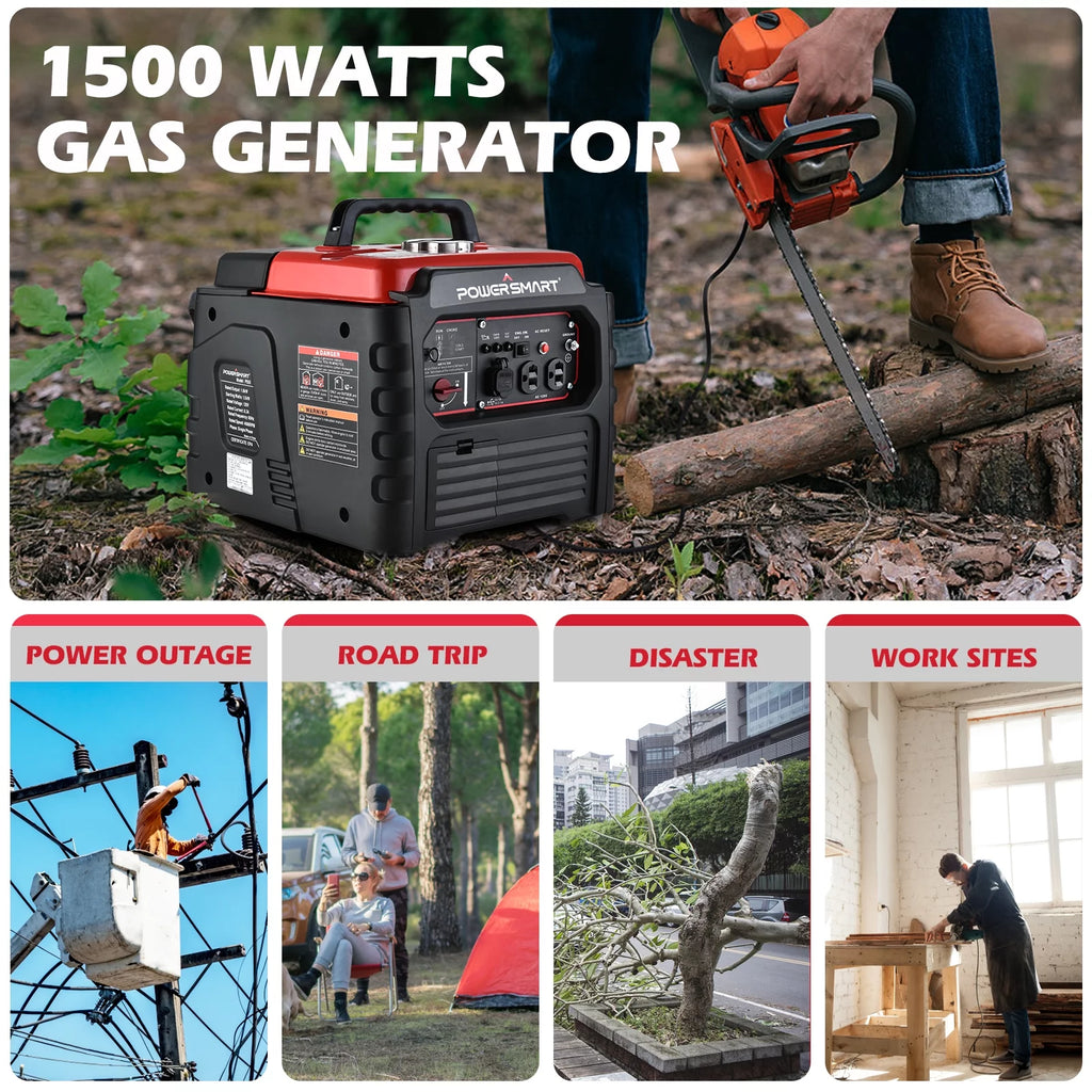 1500 Watt Portable Gas Power Inverter Generator W774