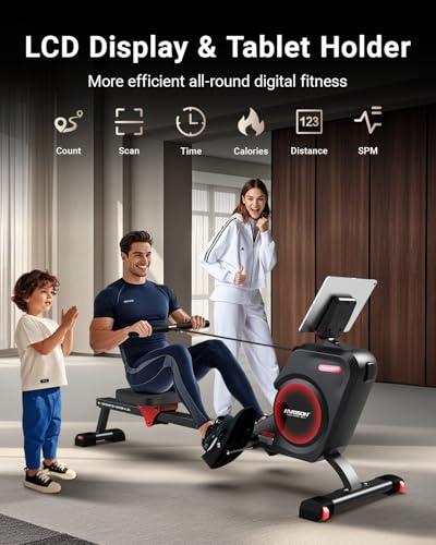 Magnetic Rowing Machine with Bluetooth, 350 LB Weight Capacity F89957