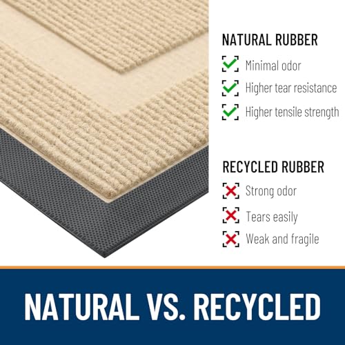 Black 36x24 Natural Rubber Front Door Mat H849