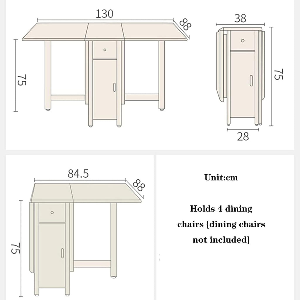 Solid Wood Drop Leaf Folding Dining Table F6042