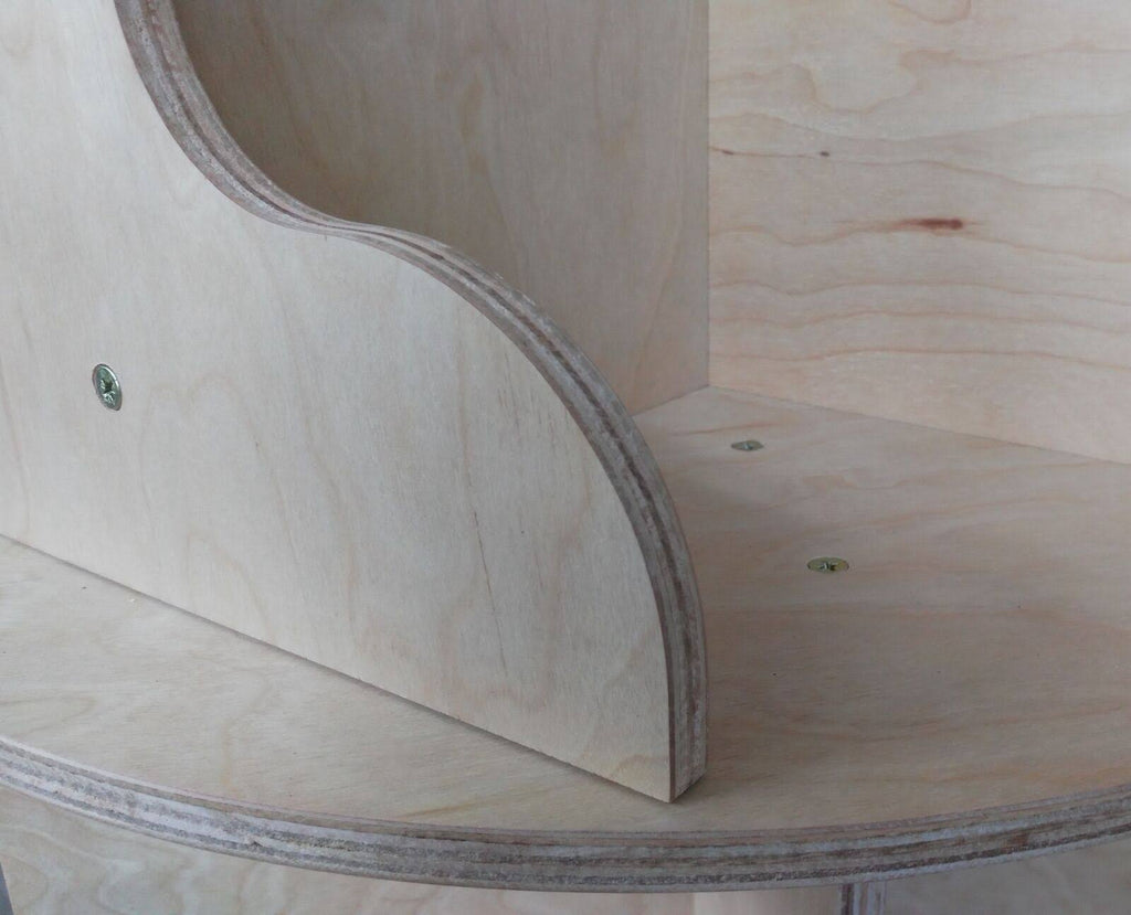 Natural Finish Two-Tier Round Wooden Bookcase P2142