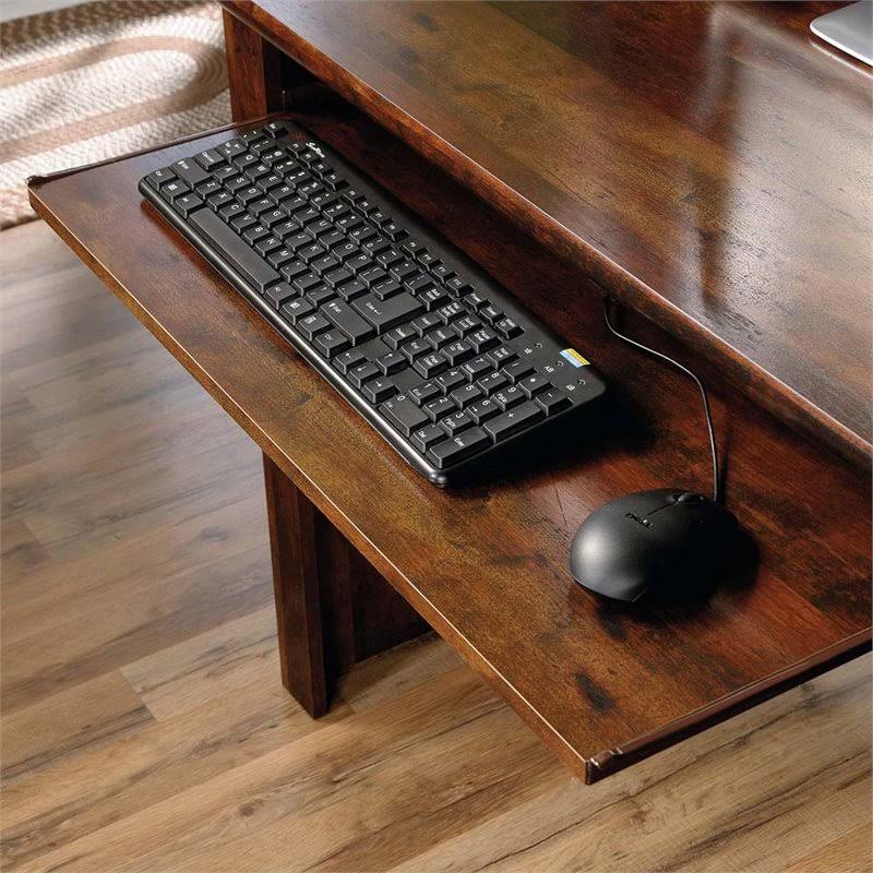 2 Piece Computer Desk with Hutch and File Cabinet Set in Cherry J2759
