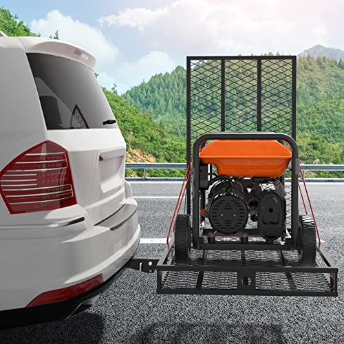 Heavy Duty Folding Hitch Cargo Carrier with Ramp, 500LBS Weight Capacity K446