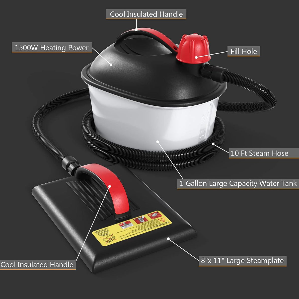 Wallpaper Steamer with 10FT Hose & Large Steam Plate H618488