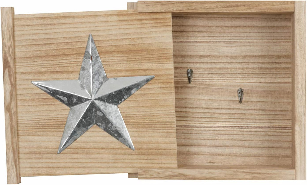 Solid Wood Wall Hanging Display Cabinet, Distressed Natural Finish L2288