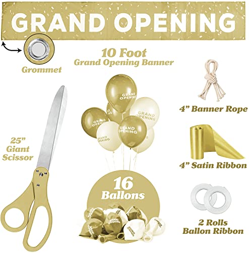 25" Giant Scissors with Gold Satin Ribbon, Banner, Bows, Balloons X183075