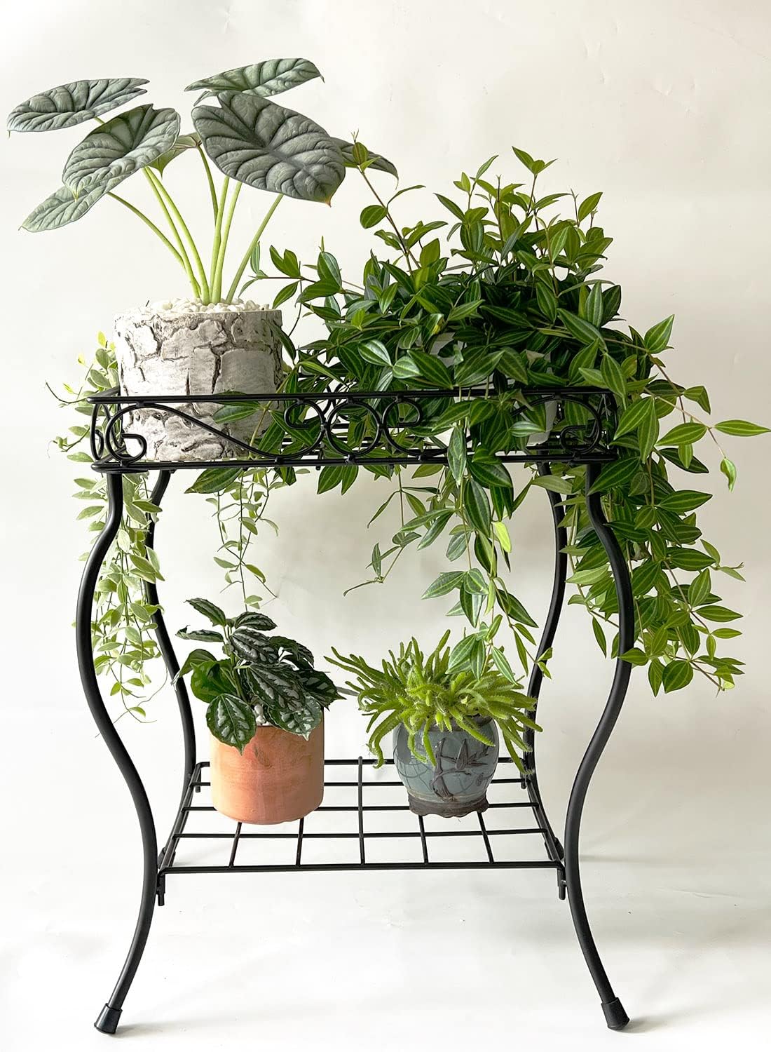 18.7'' Tall Rectangular Metal Plant Stand Black F958