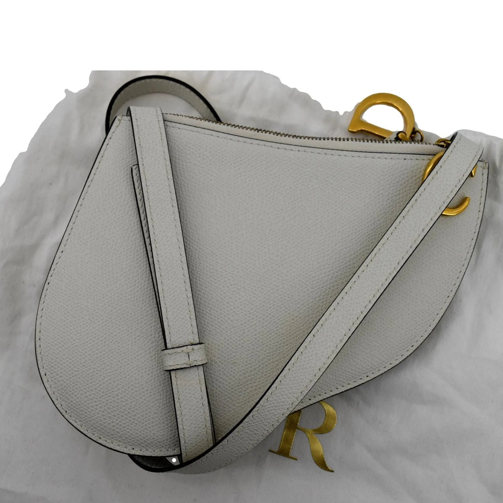 White Leather Crossbody Pouch Bag L936456