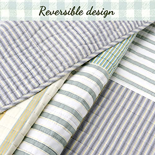 100% Cotton Reversible Patchwork Quilt Bedding Set Queen-3 Piece D640