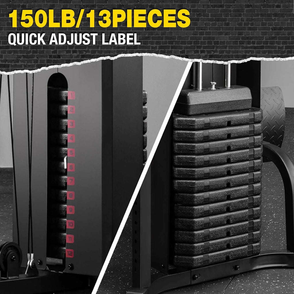 Home Gym Station with 150LBS Weight Stack U7327