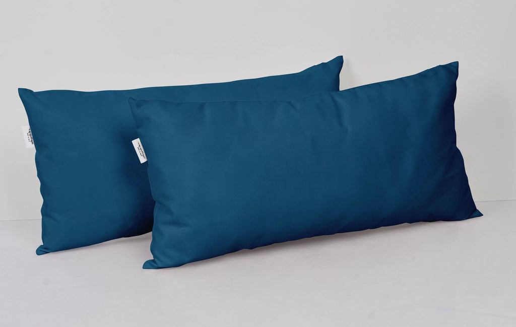 Navy Blue Set of 2 Polyester Lumbar Throw Pillow Q30145