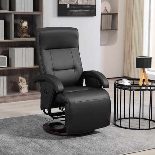 Gray Leather Swivel Recliner Chair with Adjustable Footrest I6489