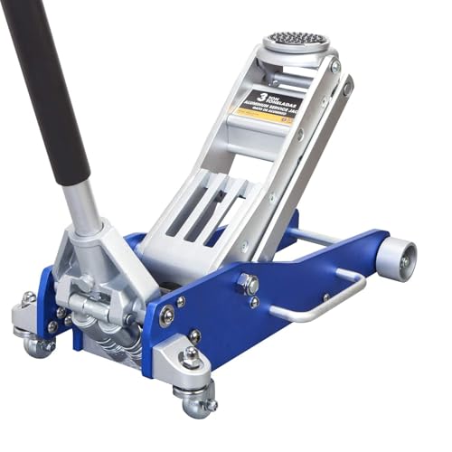 1.5 Ton Aluminum and Steel Hydraulic Low Profile Floor Jack with Dual Piston Quick Lift Pump, 3,000 lb Capacity K39966