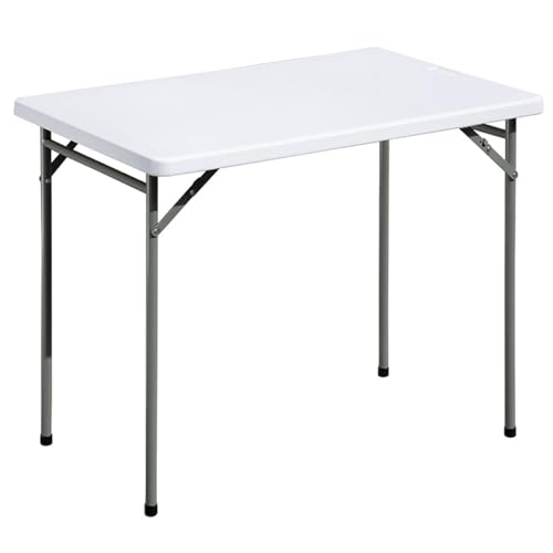 White 3ft Rectangular Plastic Folding Table S490252