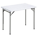 White 3ft Rectangular Plastic Folding Table S490252