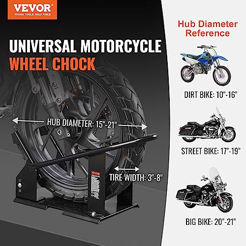 Heavy-Duty Steel Motorcycle Wheel Chock with 3 Adjustable Holes Y37143