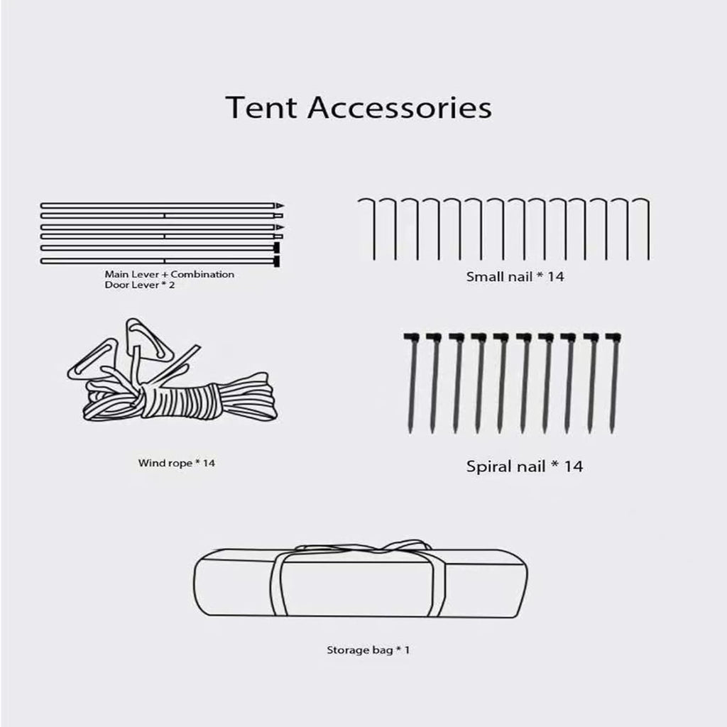 Khaki Double Door Camping Tent Y225304