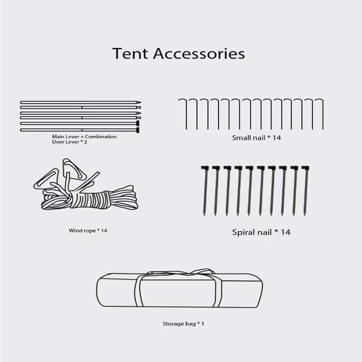 Khaki Double Door Camping Tent Y225304
