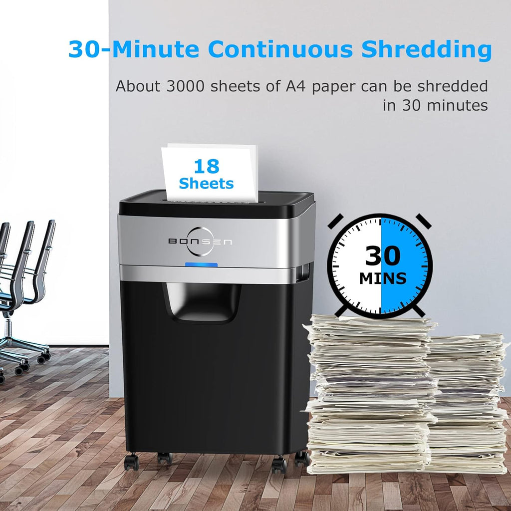 18-Sheet Cross-Cut Paper Shredder with 6.6 Gallons Pullout Basket M3757