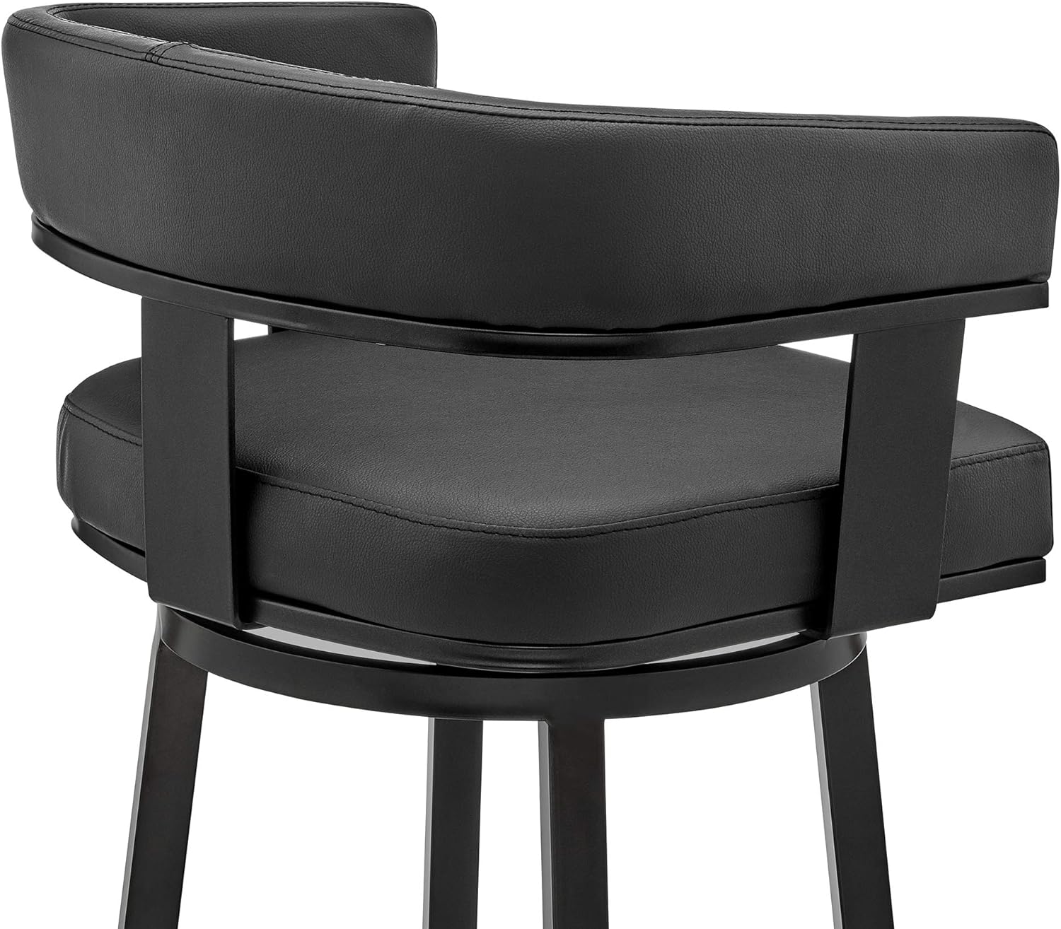 Black Faux Leather Bar Height Swivel Bar Stool G974