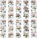 Vintage Pink Rose Waterproof Transfer Stickers, 10 Sheets, 11.8 * 3.9in E232101