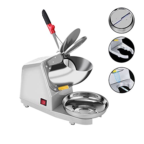 Sliver Electric Ice Crusher Shaver Snow Cone Maker Machine 187lbs/hr N444