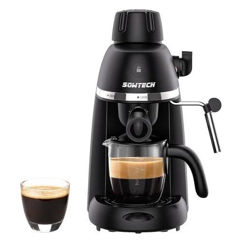 Black 3.5 Bar Espresso Cappuccino Machine with Milk Frother, 800W Y8307