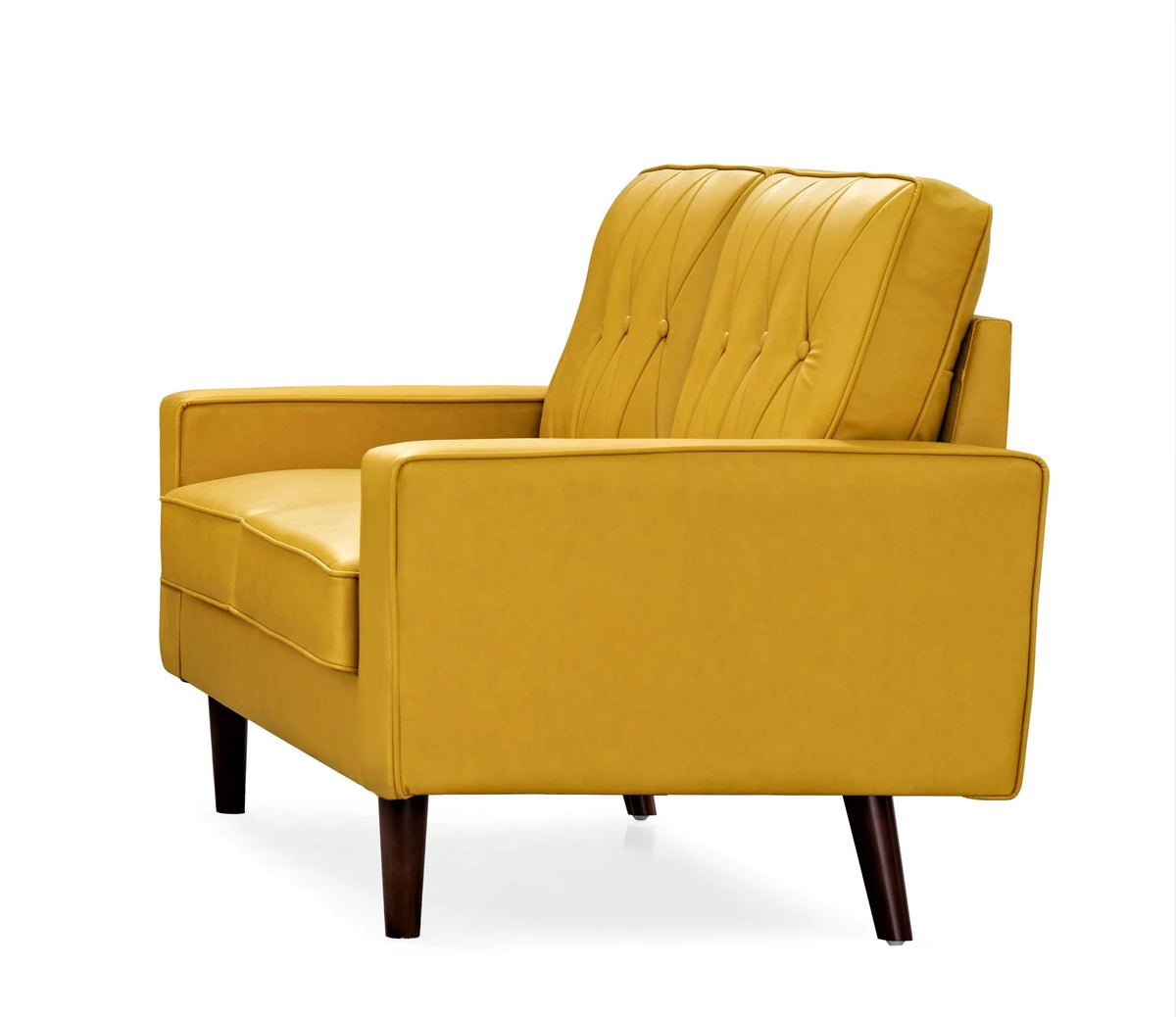 Mustard Yellow Faux Leather Loveseat B15063