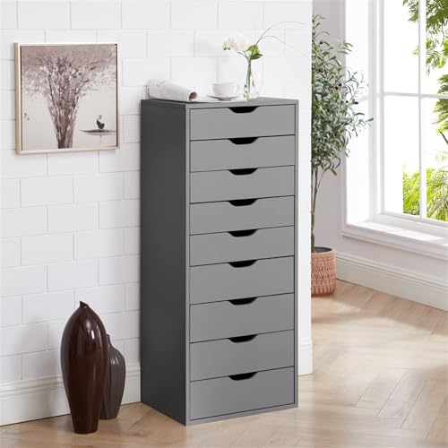 Gray 9 Drawer Wood Dresser E481360