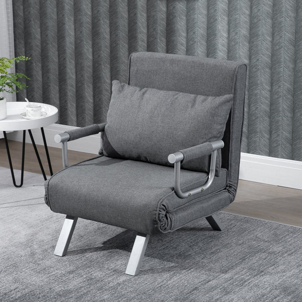 Light Grey Folding Sofa Bed Sleeper Chair P29453