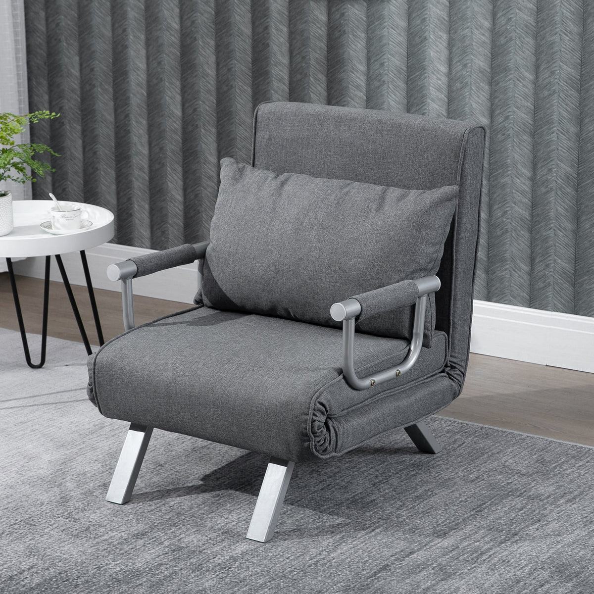 Light Grey Folding Sofa Bed Sleeper Chair P29453