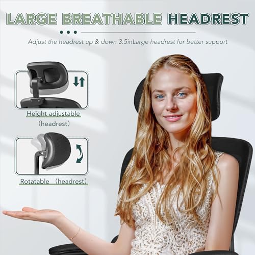 Black High Back Mesh Office Chair with Adjustable Lumbar Support J357906