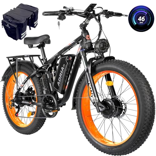 52V 30AH 26" Fat Tire Full Suspension Electric Mountain Bike L14695