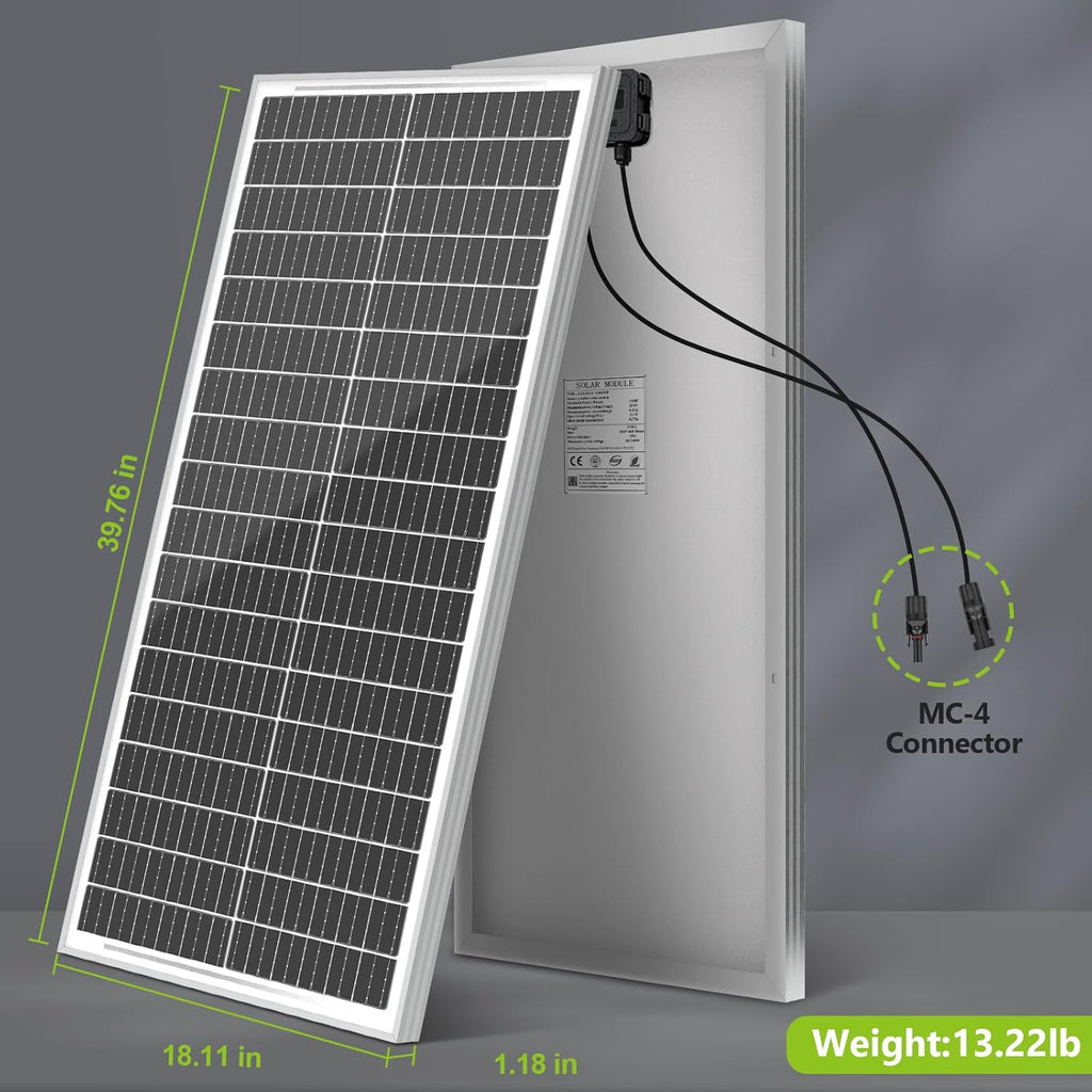 100 Watt 12 BB Monocrystalline Solar Panel 2 Pack F68779