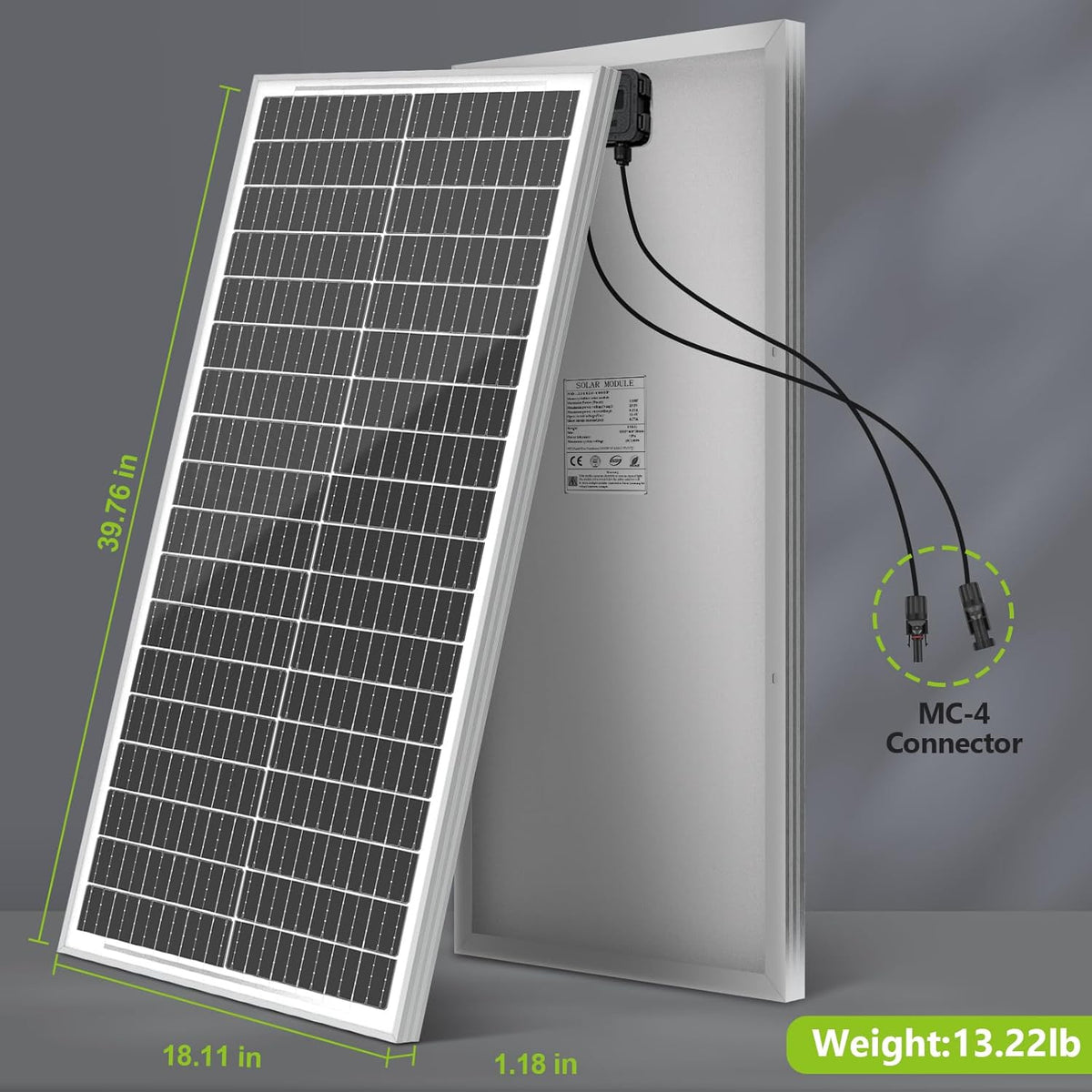 100 Watt 12 BB Monocrystalline Solar Panel 2 Pack F68779