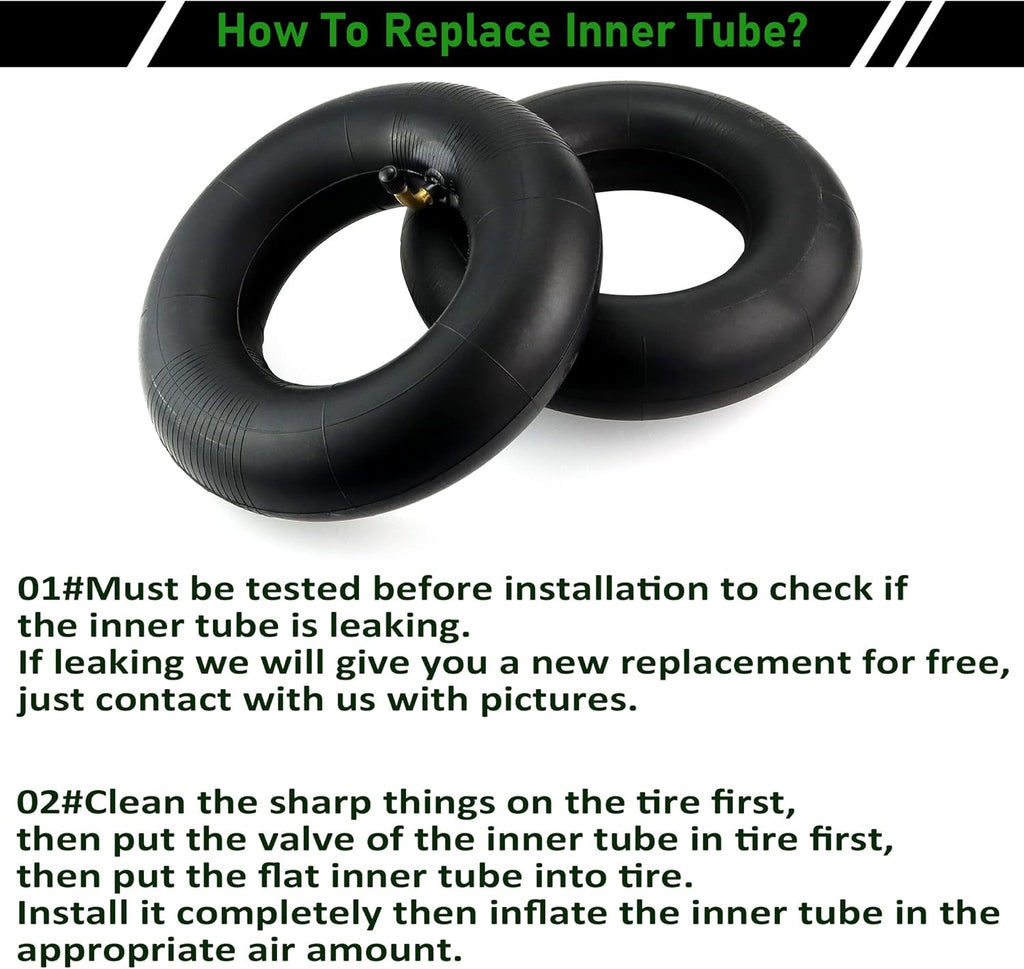 2 Pack Heavy Duty Replacement Inner Tubes with TR-13 Straight Metal Air Valve Stem Q11522