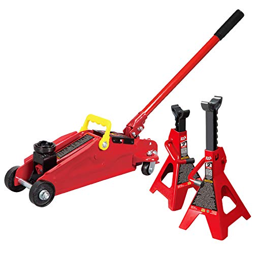 2 Ton Hydraulic Trolley Floor Jack with 2 Jack Stands H84495