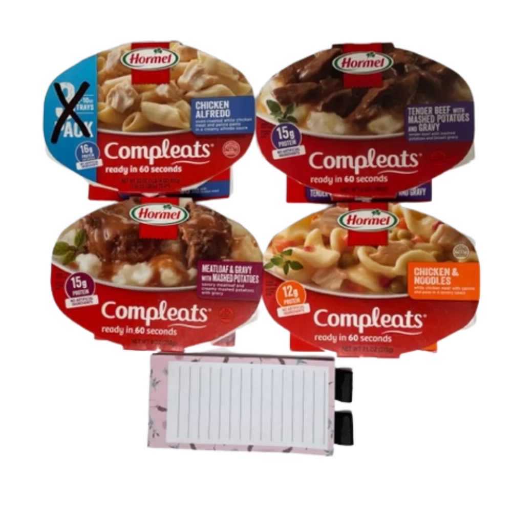 4 Pack Chicken Alfredo, Tender Beef, Chicken Noodle, Meatloaf O189635