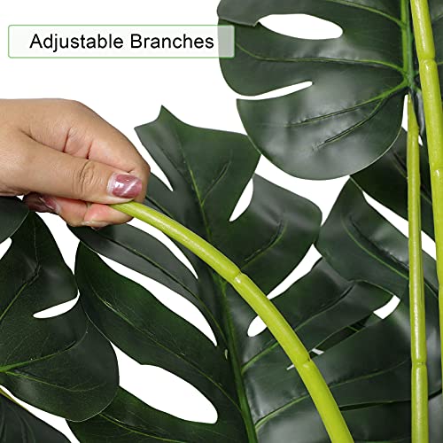 Artificial Monstera Deliciosa Plant 4ft Tall 15 Decorative Split Leaves Faux Swiss Cheese Plant N806