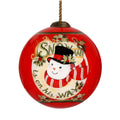 3" Red and White Snowman Christmas Glass Ball Ornament R762
