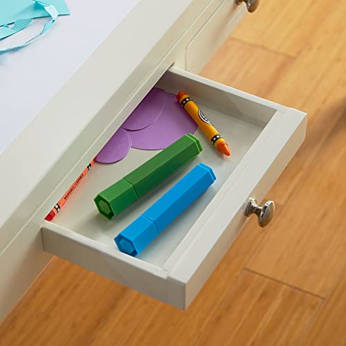 Creamy White Wooden Art Table with Storage Drawers B43165