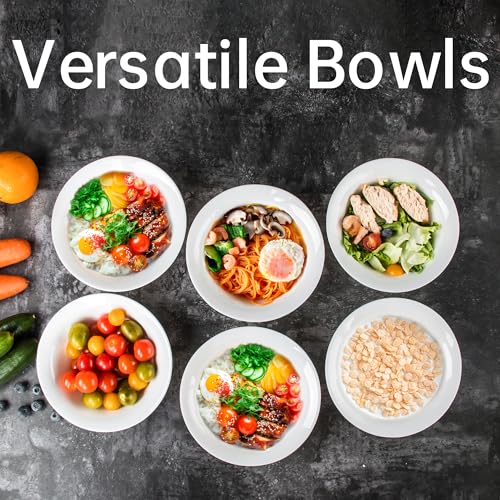 20 OZ Tempered Glass White Soup Bowls Set of 8 F1595