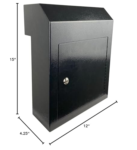 Black Galvanized Steel Locking Mailbox Door Drop Box Z17414