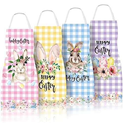 4Pcs Pink Christmas Kitchen Cooking Aprons A64332